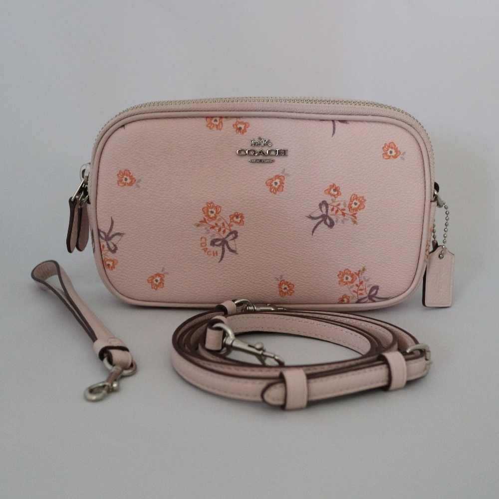 Coach Sadie Crossbody Clutch, Floral Bow Print